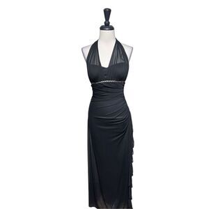 Cache Strappy Black Prom Dress, Long Formal, Evening Dress Size 4